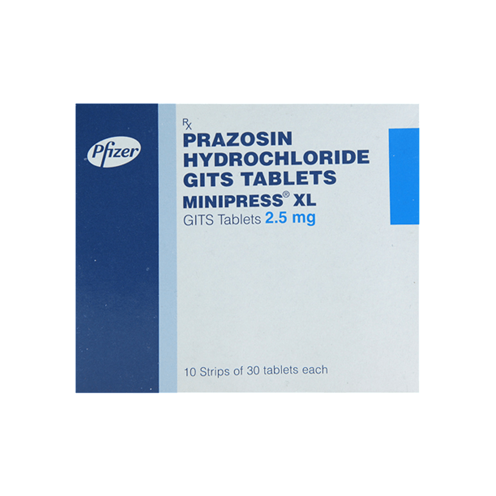Minipress XL 2.5mg Strip Of 30 Tablets